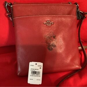 Coach Red Pebbled Leather Crossbody